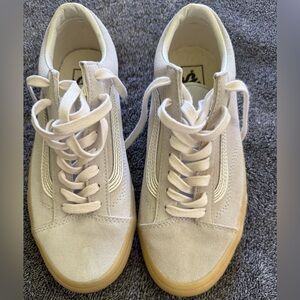 Vans grey and gum colored canvas sneakers